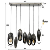 Hanglamp Kairo chiQago Oud zilver LxBxH 92x41x22 Oud zilver Nnb