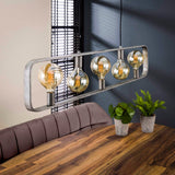 Hanglamp Maddox chiQago Oud zilver LxBxH 132x29x7 Oud zilver Nnb