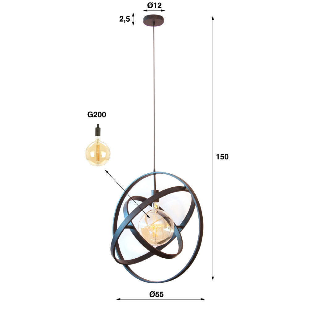 Hanglamp Neill chiQago Artic zwart LxBxH 67x67x17 Artic zwart Nnb