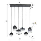 Hanglamp Moe chiQago Artic zwart LxBxH 95x40x37 Artic zwart Nnb