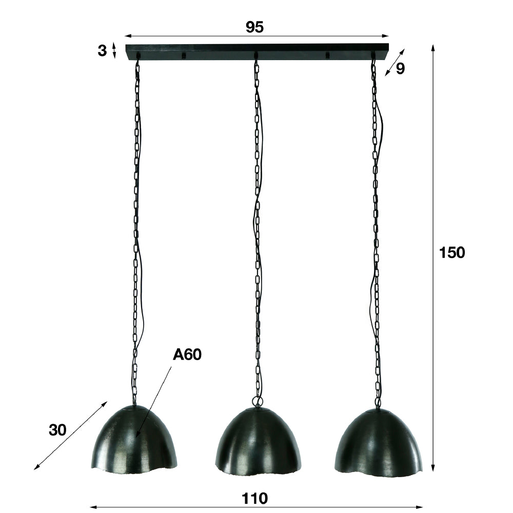 Hanglamp Idaho chiQago Zwart nikkel Zwart nikkel Nnb