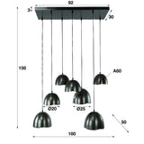 Hanglamp Idaho chiQago Zwart nikkel LxBxH 97x50x33 Zwart nikkel Nnb