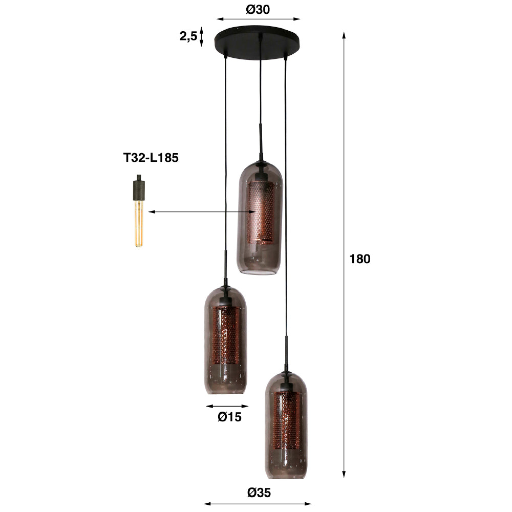 Hanglamp Murphy chiQago Artic zwart LxBxH 81x63x24 Artic zwart Nnb