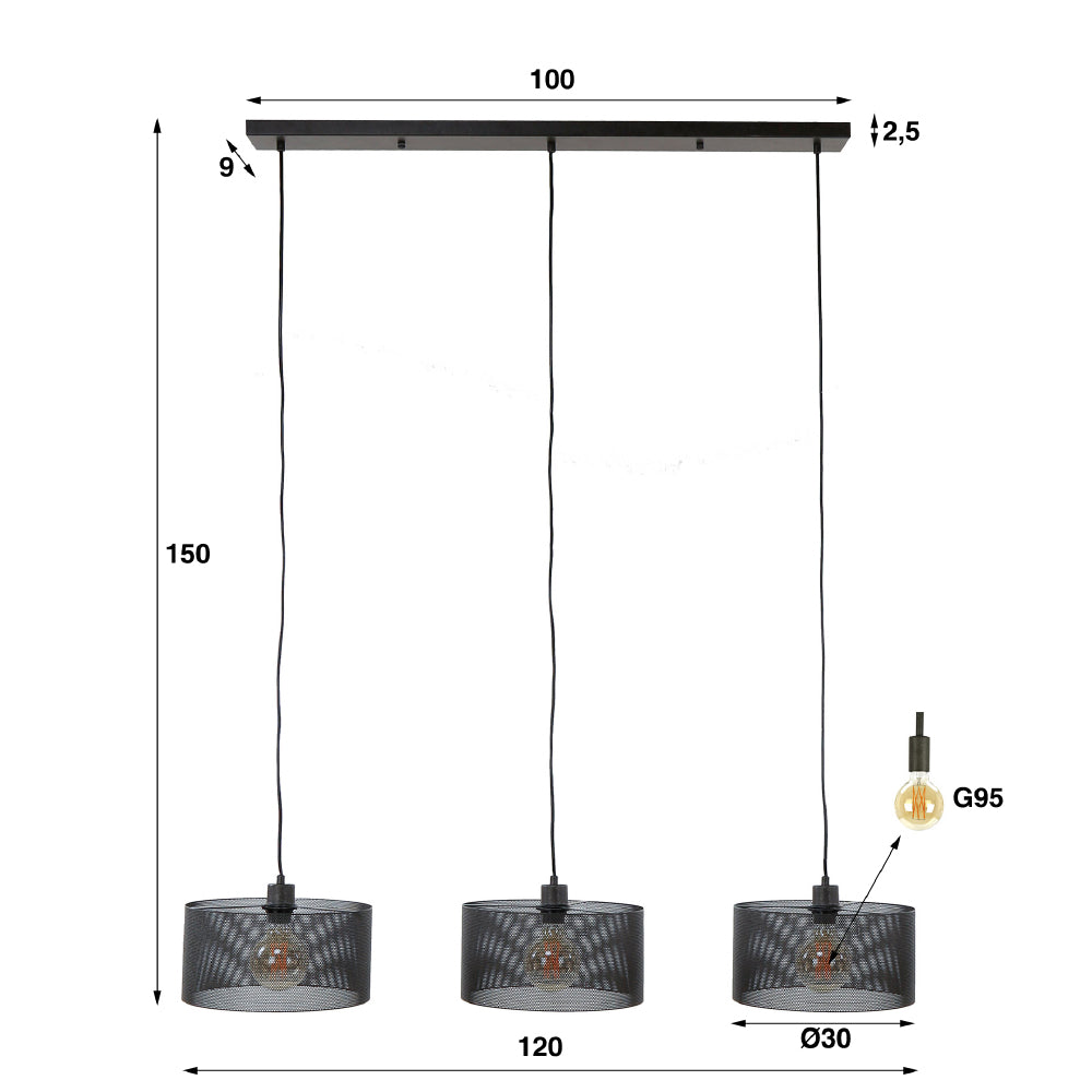 Hanglamp Ian chiQago Artic zwart Artic zwart Nnb