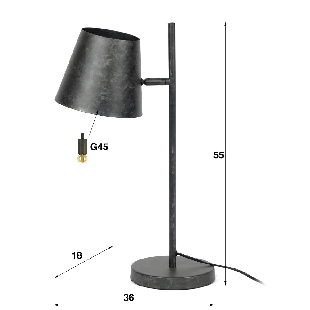 Tafellamp Luka chiQago Charcoal LxBxH 58x31x25 Charcoal Nnb
