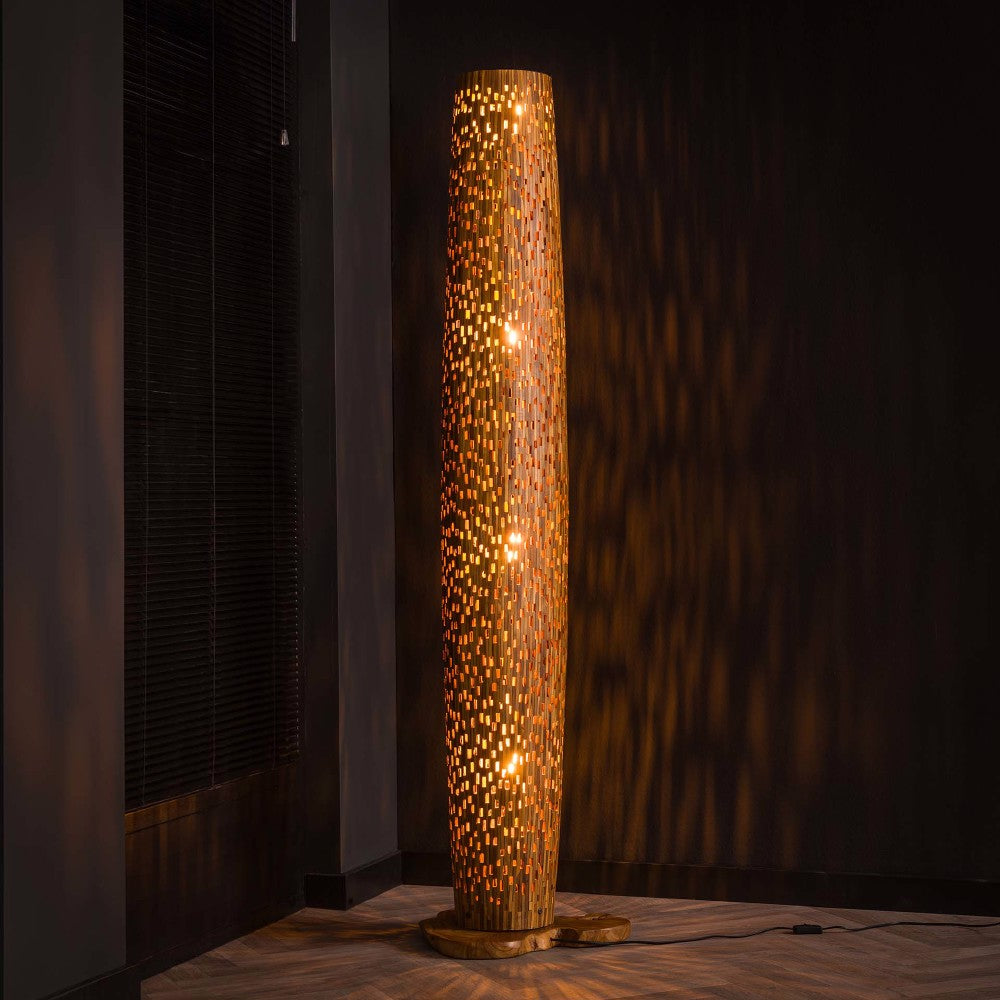 Vloerlamp Todd chiQago Massief gerecycled teakhout Teakhout Nnb