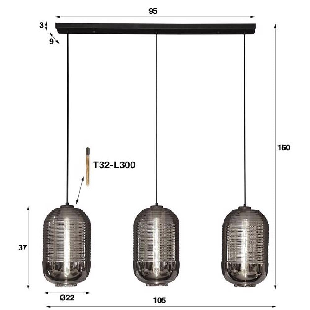 Hanglamp Newt chiQago Artic zwart Artic zwart Nnb
