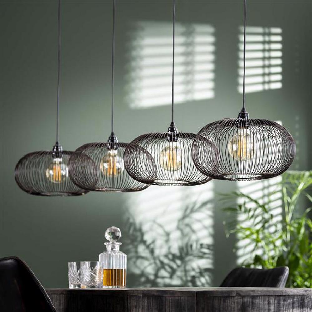 Hanglamp Hurley chiQago Zwart nikkel LxBxH 152x40x28 Zwart nikkel Nnb