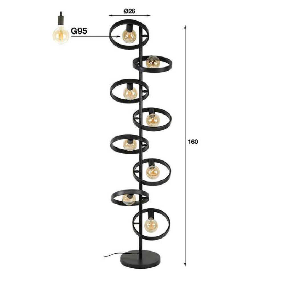 Vloerlamp Kimball chiQago Charcoal LxBxH 153x44x18 Charcoal Nnb