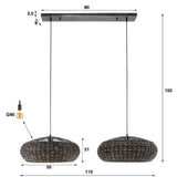 Hanglamp Moses chiQago Zwart nikkel LxBxH 107x54x36 Zwart nikkel Nnb